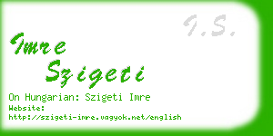 imre szigeti business card